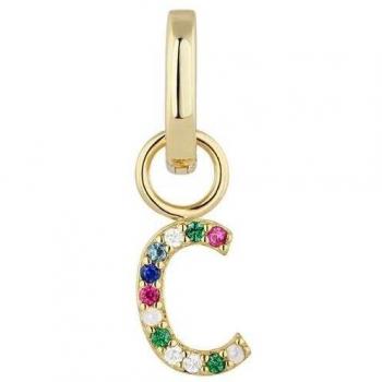 Piercing aro Earcandy Alphabet de plata y baño de oro 18k