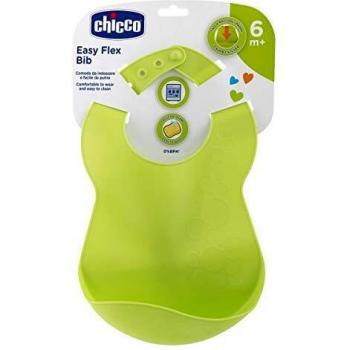 Chicco Easy Flex Bib, Babero pelícano con bolsillo recoge comida, 6 m+