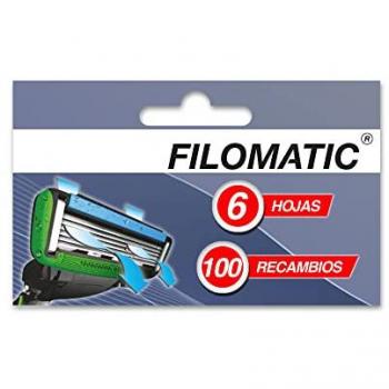 Pack de 100 Unidades Recambio de Cuchillas de Afeitar Filomatic Filo6 en Varios Colores