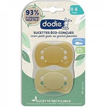 Eco-Friendly Anatomical Pacifiers for 0-6 Months - Duo Yellow by Dodie