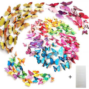 Tomkity 96 unidades Adhesivos 3D Decorativos para Pared, Diseño de Mariposas
