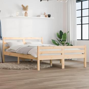 Estructura de cama doble madera maciza 135x190 cm sin colchón vidaXL
