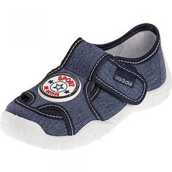 Viggami Adas Boys' Velcro Slippers Blue Size: 8.5 UK Child