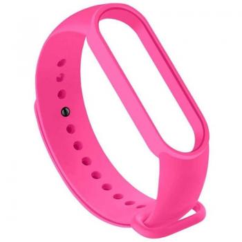 Correa de Silicona Rosa Fluorescente Compatible con Xiaomi Mi Band 5/6 y Amazfit Band 5, Pulsera de Repuesto Flexible