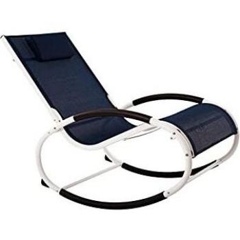 Silla mecedora Vivere Wave - Aluminio marino sobre blanco mate