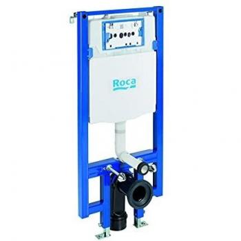 Roca A890073020 Bastidor Cisterna Empotrable Doble Descarga Duplo WC One Compact, Azul Y Blanco