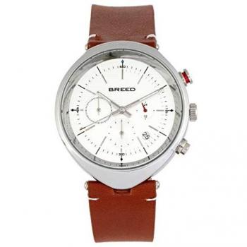 Breed Tempest Brown Leather Chronograph Watch with Date