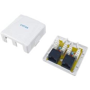 Roseta de Superficie Equip 2xRJ45 Cat.6a Hembra Blanco (EQ235216)