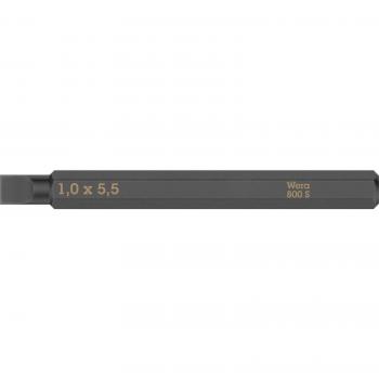 Puntas Planas 800 S Wera - Broca para tornillos ranurados, 10 x 55 x 70 mm, diámetro de 5.5 mm, longitud de 70 mm, compatible con portabrocas de