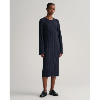 Vestido de punto de ochos con cuello redondo para mujer en color marino de la marca Gant