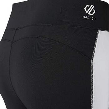 Dare2B Curvate-Mallas De Tejido Ligero De Secado Rápido, Costuras Planas, Diseño Moldeador, Gran Elasticidad Trousers, Mujer, Black/White, 10