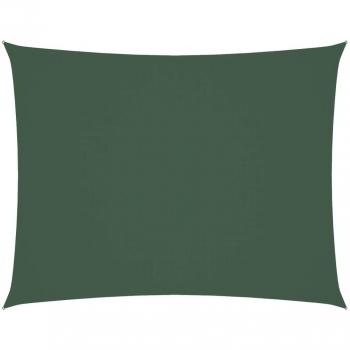 Parasol a Vela Rectangular 2x3 m Oxford Crema y Verde Oscuro
