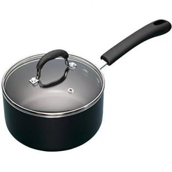 KitchenCraft MasterClass Cazuela Antiadherente de Aluminio Esmaltado de 18 cm, Acero, Negra