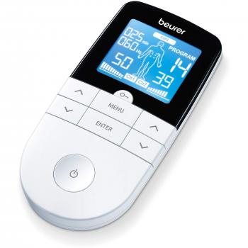 Beurer EM49 PainFree Digital TENS and EMS Machine | Drug-free natural pain relief | 3-in-1 pain relief, rehabilitation and massage | 70 training programmes | 2 channels | 4 self-adhesive electrodes