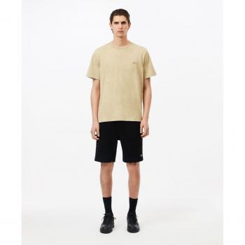 Short Homme negro Lacoste - Pantalón corto de hombre jogger en felpa de algodón ecológico cepillado