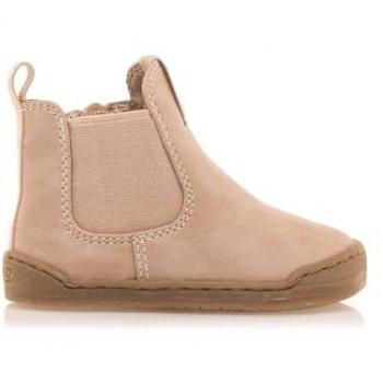 Botines de bebé niña estilo chelsea rosa con cierre de cremallera y puntera redonda