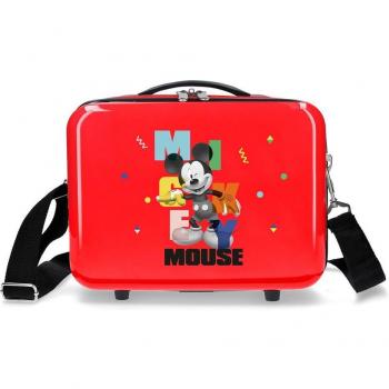 Neceser Infantil Rígido Disney Mickey's Party Rojo, ABS, 29x21x15cm, Capacidad 9L