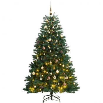 vidaXL Artificial Hinged Christmas Tree 300 LEDs & Ball Set 240 cm