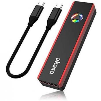 Akasa AK-ENU3M2-06 Caja externa para disco duro externo M.2 SSD Negro, Akasa Vegas SSD Mate, M.2 SATA/NVMe SSD a USB3.2 Gen2