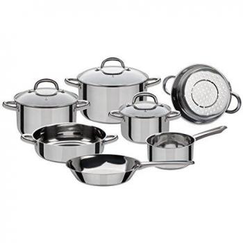 GSW 990097 Montreal – Juego de 10 ollas, de Acero Inoxidable, Color Plata, 24 cm, 10 Unidades