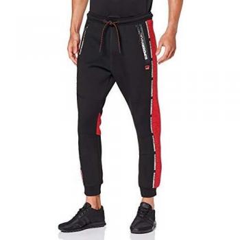 Superdry Gym Tech Taped Jogger, Negro/Firebrand Rojo, XXL para Hombre