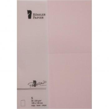 Pack de 5 tarjetas dobles A6 color rosa de la marca Rossler