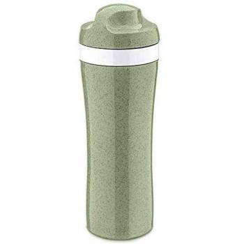 Koziol Unisex - Botella Oase de 425 ml, Verde orgánico, 74 x 74 x 217 mm