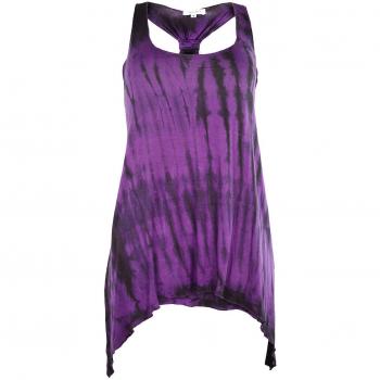 Innocent Lifestyle - Camiseta sin mangas - Efecto teñido - Sin mangas - para mujer Purple Stripe Medium