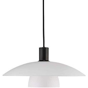 Lámpara Colgante Verona en Negro y Blanco Opal, E27, Estilo Clásico y Contemporáneo