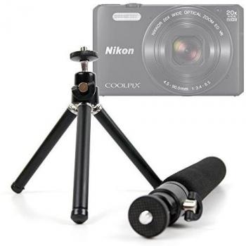 DURAGADGET Trípode De Mesa + Barra Telescópica Extensible para Cámara EasyPix W510 / Fujifilm FinePix XP90 / Nikon Coolpix A10, S32, S7000