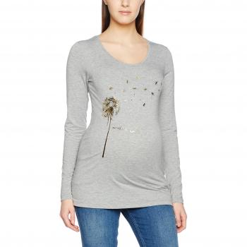 MAMALICIOUS Mldandelion L/s Jersey Top, Camiseta de Manchas Largas Premamá para Mujer, Gris