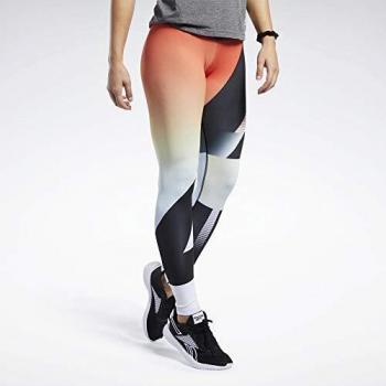 Reebok RC Lux Bold Texture Tight-AMRAP Mallas, Mujer, Vivid Orange, S