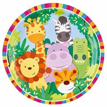 Amscan International – 9901916 Jungle Friends – Platos de papel 23 cm , color/modelo surtido