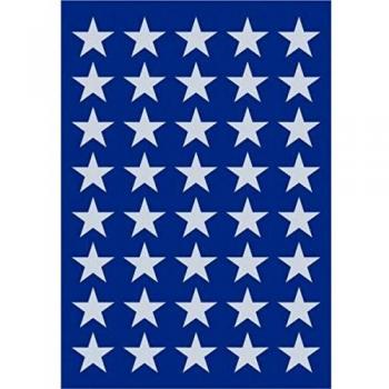Etiquetas decorativas autoadhesivas de estrellas plateadas Ø 13 mm, 120 unidades en 3 hojas