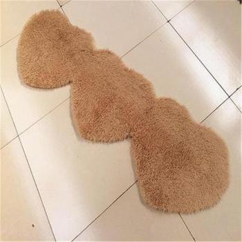 Matrimonio en forma de corazón dormitorio alfombra Super suave y antideslizante para alfombras para dormitorio moderno alfombra suave piso alfombra de pasillo, 50cmx160 cm, marrón claro, 50cm*160cm