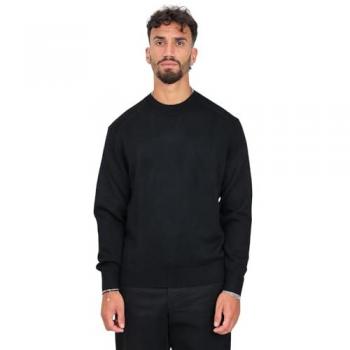 Armani Exchange Men's Black Ribbed-Cuff Crewneck Sweater Size S