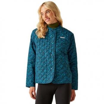 Regatta Orla Kiely Quilted Jacket - Birdy Blue, Size: 8