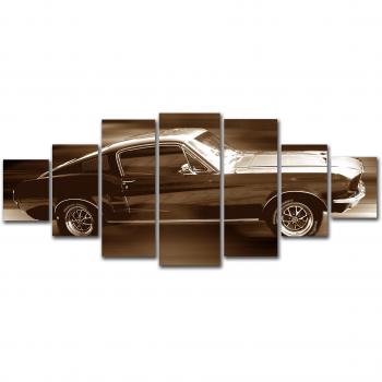 Startonight Grande Cuadro sobre Lienzo Ford Mustang, Impresion en Calidad Fotografica Enmarcado y Listo para Colgar Diseño Moderno Decoración XXL Formato Multipanel 7 Piezas 100 x 240 CM