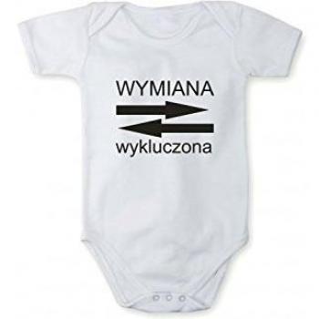 Body mameluco No se aceptan devoluciones En diferentes idiomas , Talla:12-18 meses;Color/idioma:Blanco texto polaco