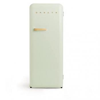 Frigorífico Retro Verde Pastel 281L con Congelador, Diseño Vintage, Bajo Consumo, 150cm, 3 Estantes y Regulador de Temperatura