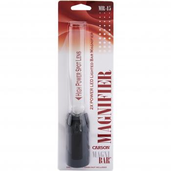 Carson MagniBar Lupa Tipo Barra, aumento de 2x, luz LED y lente spot de 12x