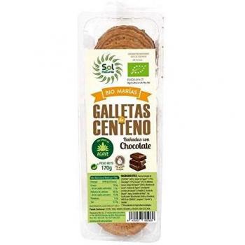 SOLNATURAL Galleta Centeno BAðADA Chocolate Bio 170 g, Estándar, Único