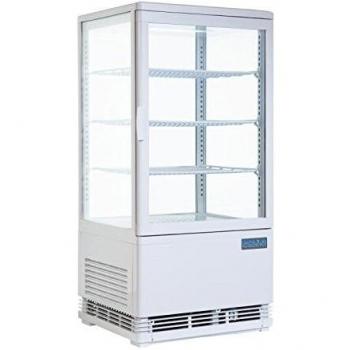 Vitrina Refrigerada Positiva Blanca 4 Caras Curvas 86 L - Polar