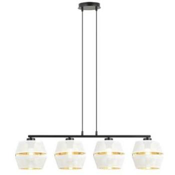 Lámpara de Suspensión Malia EPIKASA, Acero con Recubrimiento de Polvo, Colores Negro, Blanco y Oro, Dimensiones 100x85x15 cm