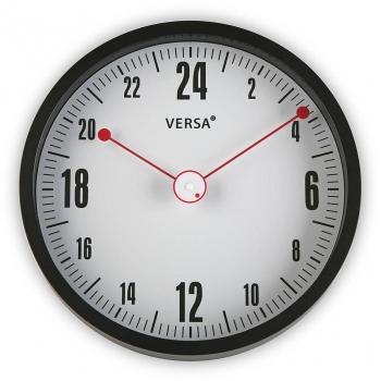 Versa 20900016 Reloj de cocina de pared, Aluminio, Blanco-Negro,30cm diámetro