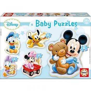 Educa - Baby Mickey Mouse 5 Puzzles Progresivos de 3 a 5 Piezas. Puzzle infantil para bebés +24 meses. Puzzle de Disney infantil 13813