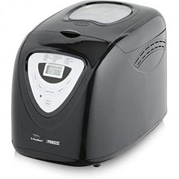 Princess 152009 Panificadora Completamente automática óptimo para dietas Especiales y alergias, Gluten, 15 programas, Temporizador Digital, Capacidad de 900 Gramos, Negra, 18/8 Stainless Steel, Negro