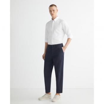 BOSS Orange Rickert Men's Regular-Fit White Cotton Shirt with Button-Down Collar - Size M