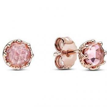 Pendientes Pandora en Rose Corona Rosa Brillante