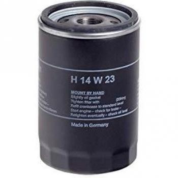 Filtro de aceite HENGST FILTER H14W23, tipo: Filtro de aceite, características: compatible con múltiples modelos de vehículos, alta eficiencia en la filtración, diseño optimizado para un flujo adecuado del aceite, fabricado con materiales de